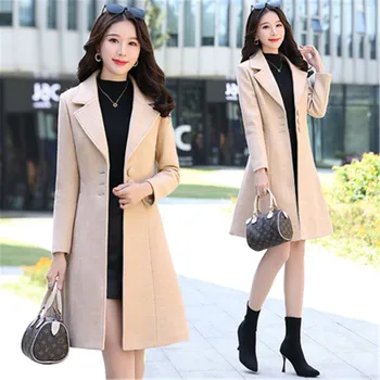 Autumn Winter Plus size Slim Long Faux Wool Coat Women Fashion New Warm Overcoat Wool Jacket Elegant Single-breasted Woolen Coat
Autumn Winter Plus size Slim Long Faux Wool Coat Women Fashion New Warm Overcoat Wool Jacket Elegant Single-breasted Woolen Coat