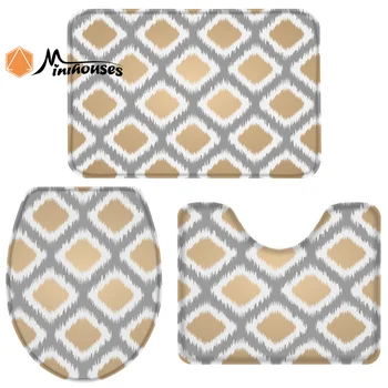 3 Pieces Bathroom Set Abstract Geometric Art Design Pattern Durable Bath Set Toilet Cover Mat Pedestal Rug Non-Slip Bathroom Rug
3 Pieces Bathroom Set Abstract Geometric Art Design Pattern Durable Bath Set Toilet Cover Mat Pedestal Rug Non-Slip Bathroom Rug