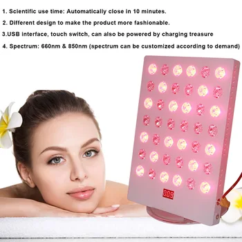 Facial phototherapy light therapy lamp 45W with time USB 850nm 660nm Led Light for Skin and Pain Relief
Facial phototherapy light therapy lamp 45W with time USB 850nm 660nm Led Light for Skin and Pain Relief