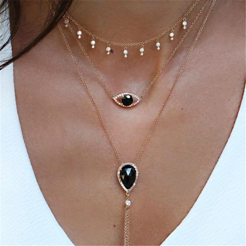 docona Punk Gold Color Eye Tassel Long Pendant Necklace for Women Black Rhinestone Multilayer Necklaces Collares 8521 
docona Punk Gold Color Eye Tassel Long Pendant Necklace for Women Black Rhinestone Multilayer Necklaces Collares 8521