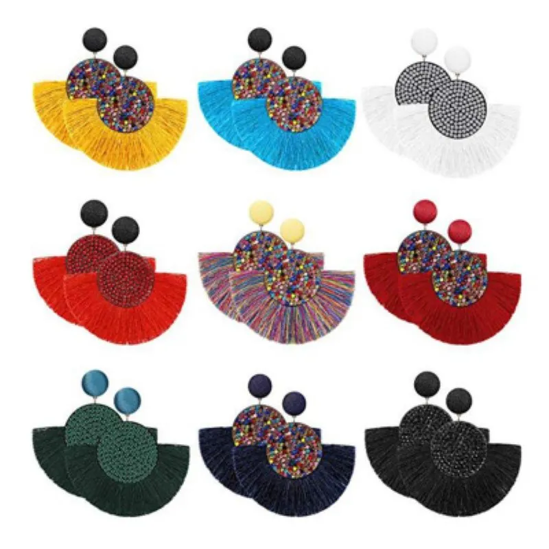 9Pairs/lot Tassels Earrings For Women Jewelry Fan-shaped Earings Drop Statement Earrings 2019 Fashion Boho Girl Earring Set Suit
9Pairs/lot Tassels Earrings For Women Jewelry Fan-shaped Earings Drop Statement Earrings 2019 Fashion Boho Girl Earring Set Suit