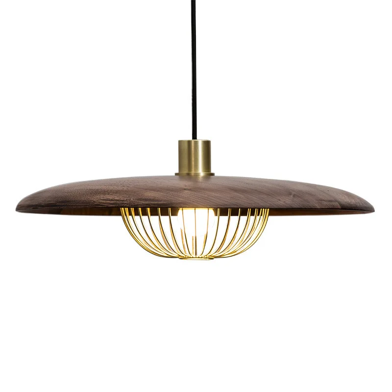 Modern UFO Pendant Light Dining Room Kitchen Restaurant Pendant Lamp Wood Texture Metal Pendant Light Loft Vintage Lights (13)
