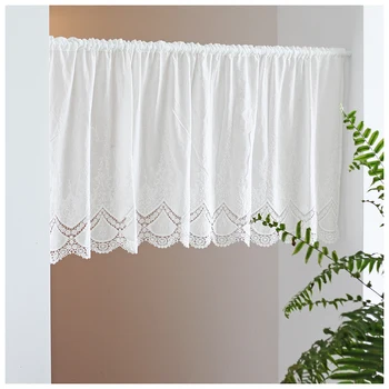 DUNXDECO Short Curtain For Kitchen Door Half Cortinas Country Style White Cotton Lace Embroidery Thin Rideau Warm Room Decorate 
DUNXDECO Short Curtain For Kitchen Door Half Cortinas Country Style White Cotton Lace Embroidery Thin Rideau Warm Room Decorate