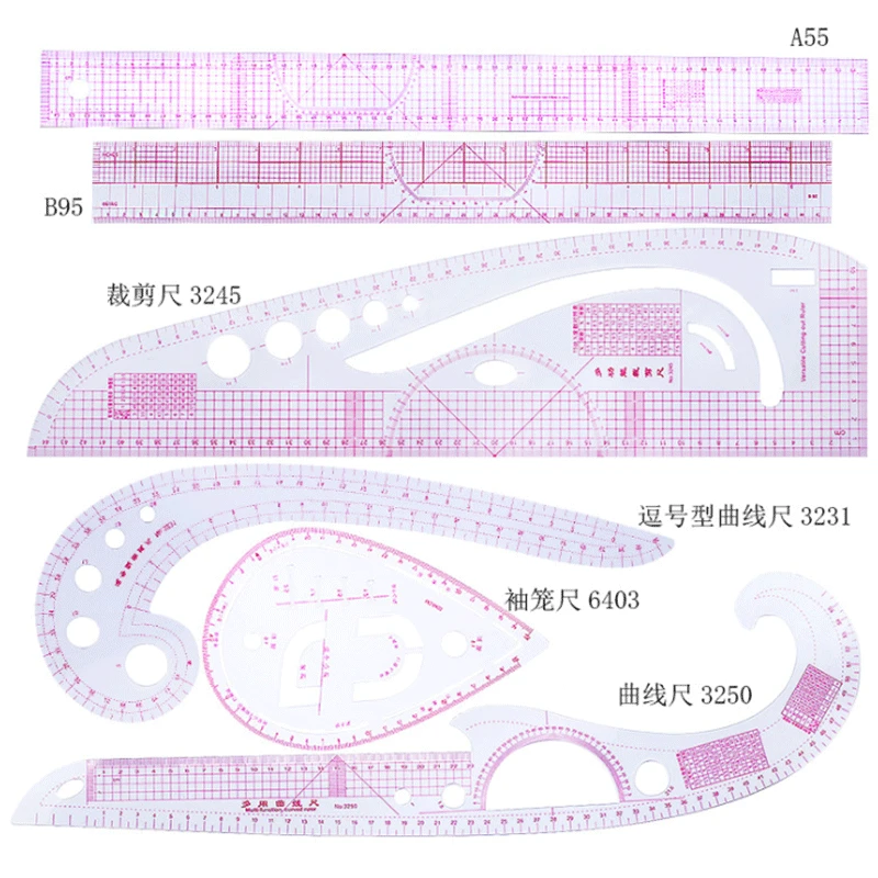 

French Curve Cutting Rulers Soft Patchwork Ruler Sewing Tool Kit Measure Tailor Drawing Template DIY Sewing Accessories
