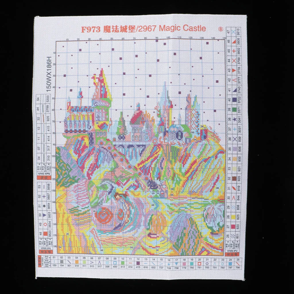 Stamped Cross Stitch Kits Pre-printed Embroidery Cloth - Castle Pattern Stamped Cross Stitch Kits Pre-printed Embroidery Cloth - Castle Pattern