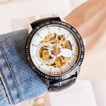 Automatic Men's Mechanical Wristwatches Leather Strap Perspective bottom cover Watch Clock Мужские часы 2020
Automatic Men's Mechanical Wristwatches Leather Strap Perspective bottom cover Watch Clock Мужские часы 2020