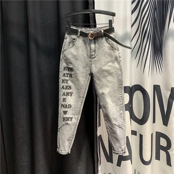 Slim Fit Embroidered Harem Pants Women's 2020 Spring Summer New Pleated Jeans Fashion Jean Grey Denim Pants Jeans Plus Size
Slim Fit Embroidered Harem Pants Women's 2020 Spring Summer New Pleated Jeans Fashion Jean Grey Denim Pants Jeans Plus Size