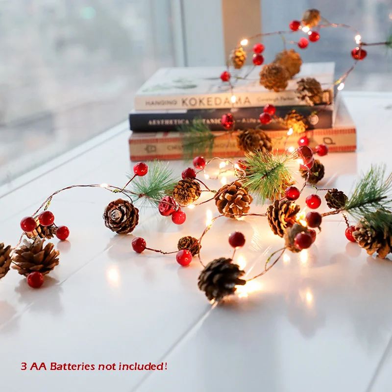 Christmas Red Berry Garland Lights LED Copper Fairy Lights Pinecone String Lights for Xmas Tree Home Decoration 2M/20LEDs
Christmas Red Berry Garland Lights LED Copper Fairy Lights Pinecone String Lights for Xmas Tree Home Decoration 2M/20LEDs
