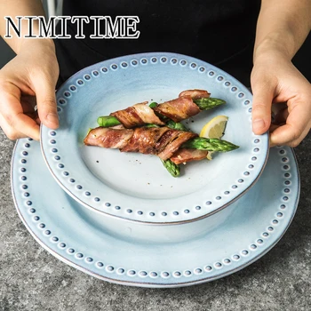 1PC NIMITIME Ceramic Nordic Style Tableware Fruit Salad Bowl Retro Simpl Noodle Soup Bowl Round Food Steak Plate Tableware 
1PC NIMITIME Ceramic Nordic Style Tableware Fruit Salad Bowl Retro Simpl Noodle Soup Bowl Round Food Steak Plate Tableware