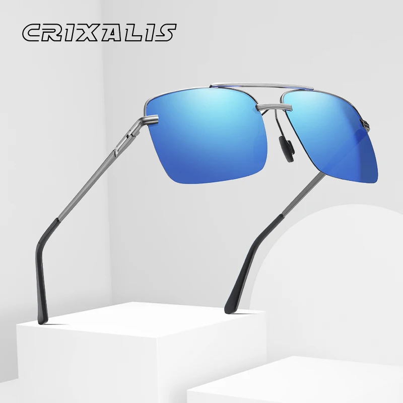 CRIXALIS Sunglasses Polarized Men Square Frame Male Rimless Mirror Sun Glasses For Driving Night Vision Oculos De Sol Masculino
CRIXALIS Sunglasses Polarized Men Square Frame Male Rimless Mirror Sun Glasses For Driving Night Vision Oculos De Sol Masculino