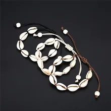 ボヘミアントレンディクリスタル天然貝殻手作りのブレスレットシェルブレスレットビーズストランドブレスレットチャームジュエリーギフト whlesale(China)