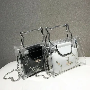 Summer Fairy Bag 2020 New 2 Pcs/Sets Lace Embroidery Small Fresh Transparent Jelly Bag Cute Portable Chain Messenger Small Bag
Summer Fairy Bag 2020 New 2 Pcs/Sets Lace Embroidery Small Fresh Transparent Jelly Bag Cute Portable Chain Messenger Small Bag