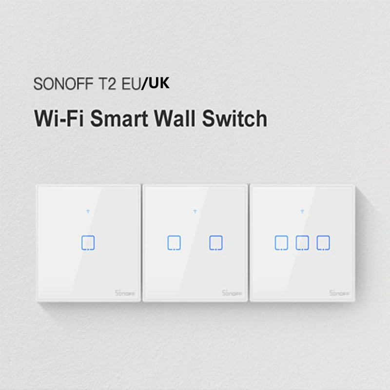 SONOFF T2 smart wall switch panel EU/UK standard 1/2/3 Gang Work with Alexa Google home IFTTT eWeLink control for Dropshipping
SONOFF T2 smart wall switch panel EU/UK standard 1/2/3 Gang Work with Alexa Google home IFTTT eWeLink control for Dropshipping