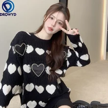 Fashion Sweater Women Winter New 100% Cashmere Love O-neck Long-sleeved Loose Lazy Style All-Matched Pullover Sweaters Female
Fashion Sweater Women Winter New 100% Cashmere Love O-neck Long-sleeved Loose Lazy Style All-Matched Pullover Sweaters Female