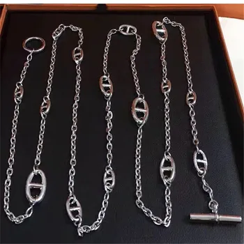 New Women Men High quality Pig nose Match bag Tassel Necklace H Day Word Chain Personalized Necklace 120cm Fine gift 
New Women Men High quality Pig nose Match bag Tassel Necklace H Day Word Chain Personalized Necklace 120cm Fine gift