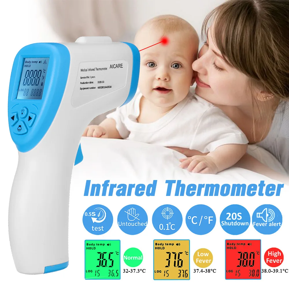 Kids Baby Infrared Non-contact Thermometer Muti-fuction Digital Termometer Infrared Forehead Body Thermometer Gun for Adult
Kids Baby Infrared Non-contact Thermometer Muti-fuction Digital Termometer Infrared Forehead Body Thermometer Gun for Adult