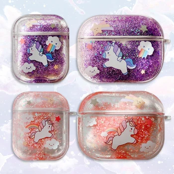 For Airpods Pro 1 2 Cute Cartoon Unicorn Earbuds Case for Apple Airpods 1 2 3 Glitter Liquid Quicksand Wireless Earphone Cover
For Airpods Pro 1 2 Cute Cartoon Unicorn Earbuds Case for Apple Airpods 1 2 3 Glitter Liquid Quicksand Wireless Earphone Cover