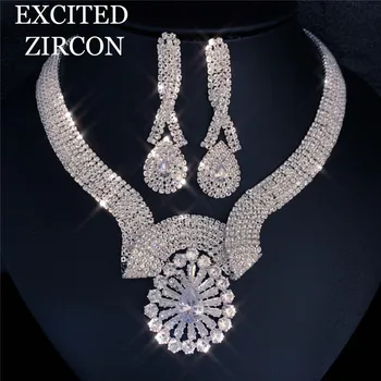 Water drop zircon necklace earring jewelry set fashion luxury wedding bride bridesmaid exquisite jewelry gift for woman 
Water drop zircon necklace earring jewelry set fashion luxury wedding bride bridesmaid exquisite jewelry gift for woman