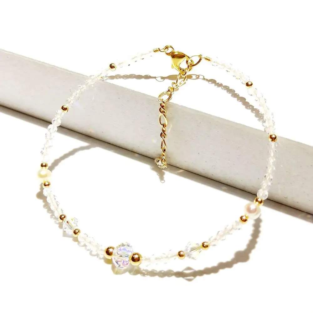 Lii Ji 2mm Clear Quartz Freshwater Pearl Austrian Crystal Sparkling Bracelet American 14K Gold Filled Bracelet 17+3cm
Lii Ji 2mm Clear Quartz Freshwater Pearl Austrian Crystal Sparkling Bracelet American 14K Gold Filled Bracelet 17+3cm