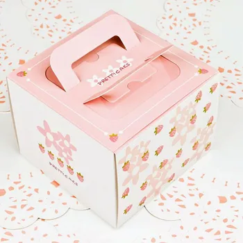 New style cake box 5pcs 13.5x13.5x10.2cm five color sweet pink strawberry gift candy bag Children's Day / Birthday Party cake 
New style cake box 5pcs 13.5x13.5x10.2cm five color sweet pink strawberry gift candy bag Children's Day / Birthday Party cake