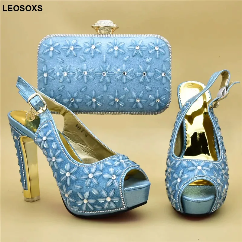 Party Shoes and bag Set Women Italian Design Shoes and bag Matching Set Decorated with Rhinestone Elegant Shoes Woman High Heel 
Party Shoes and bag Set Women Italian Design Shoes and bag Matching Set Decorated with Rhinestone Elegant Shoes Woman High Heel
