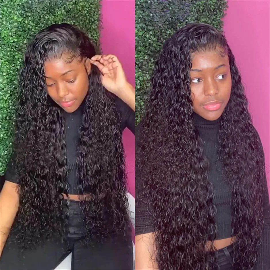 

Lace Front Human Hair Wigs For Black Women Water Wave Wig Pre-Plucked Brazilian Remy Hair Wigs 150% Denisty Natural Color