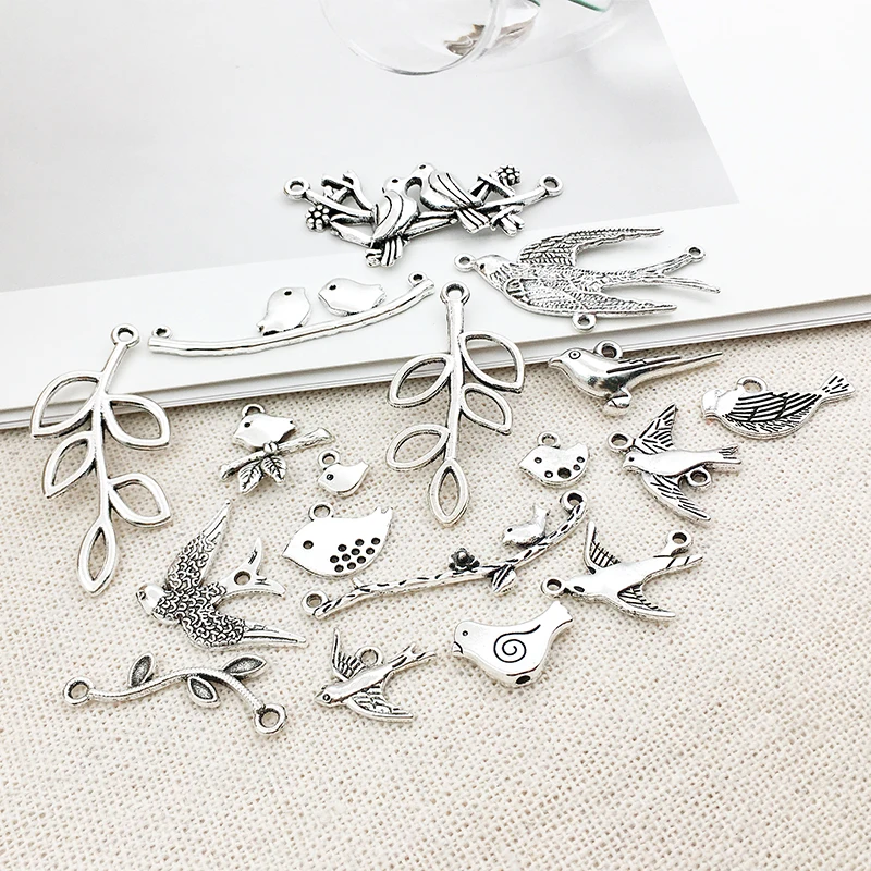 Филиал чары птиц Подвески DIY Jewely делая сплав фурнитура для аксессуаров ожерелья |