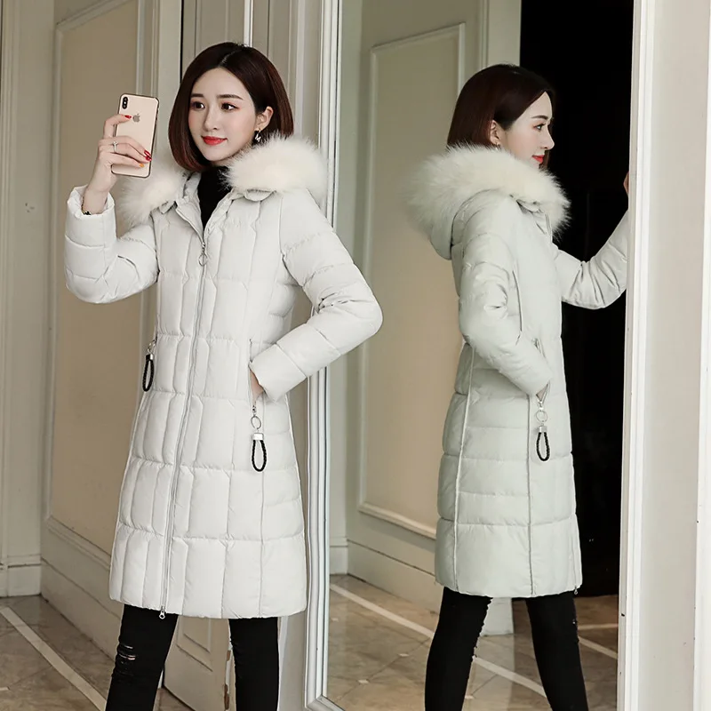 Over-the-Knee Mid-length Cotton Coat Bread WOMEN'S Dress Winter Large Fur Collar 2019 Thick down Feather Cotton-padded Clothes 
Over-the-Knee Mid-length Cotton Coat Bread WOMEN'S Dress Winter Large Fur Collar 2019 Thick down Feather Cotton-padded Clothes