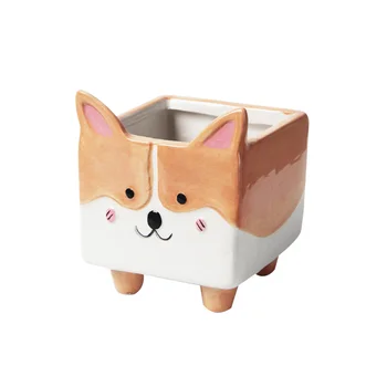 1pc Flower Pot Creative Cartoon Animal Design Ceramic Succulent Plant Pot Succulent Container for Home (Corgi)
1pc Flower Pot Creative Cartoon Animal Design Ceramic Succulent Plant Pot Succulent Container for Home (Corgi)