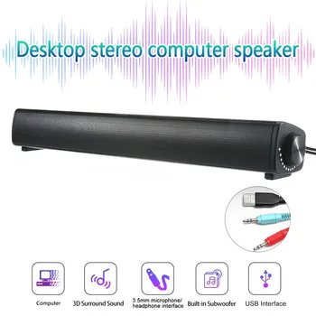 USB Wired Powerful Computer Speaker Stereo Subwoofer Bass speaker Surround Sound Box for PC Laptop phone Tablet MP3 MP4
USB Wired Powerful Computer Speaker Stereo Subwoofer Bass speaker Surround Sound Box for PC Laptop phone Tablet MP3 MP4