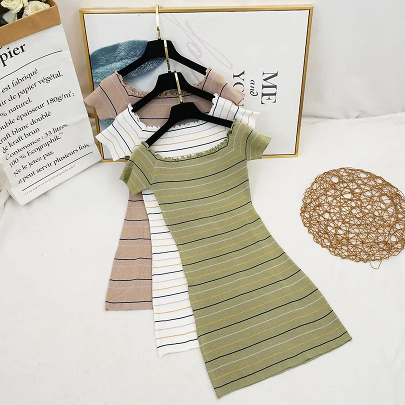 Taotrees Summer Sexy Slash Neck Off Shoulder Striped Waist Slim Short Sleeve Medium Long Bag Hip Knit Dress Female
Taotrees Summer Sexy Slash Neck Off Shoulder Striped Waist Slim Short Sleeve Medium Long Bag Hip Knit Dress Female