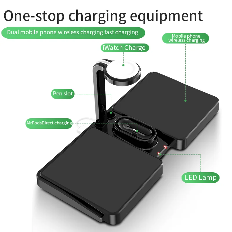 10W Qi Fast Wireless Charger Stand For iPhone 12 11 XR X 8 iWatch series 4 in 1 Charging Dock Station for Apple pen Airpods Pro
10W Qi Fast Wireless Charger Stand For iPhone 12 11 XR X 8 iWatch series 4 in 1 Charging Dock Station for Apple pen Airpods Pro