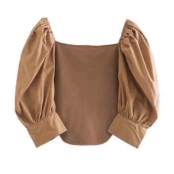 Vintage Patchwork T Shirt For Women Square Collar Puff Sleeve Oversized Casual T Shirts Female 2020 Summer Fashion
Vintage Patchwork T Shirt For Women Square Collar Puff Sleeve Oversized Casual T Shirts Female 2020 Summer Fashion