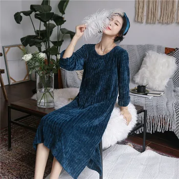 Autumn Winter New Sleepwear Female Sleeping Skirt Long Sleeve Thick Home Suit Warm Plush Sleepwear Loose Extra Long Home Suit
Autumn Winter New Sleepwear Female Sleeping Skirt Long Sleeve Thick Home Suit Warm Plush Sleepwear Loose Extra Long Home Suit