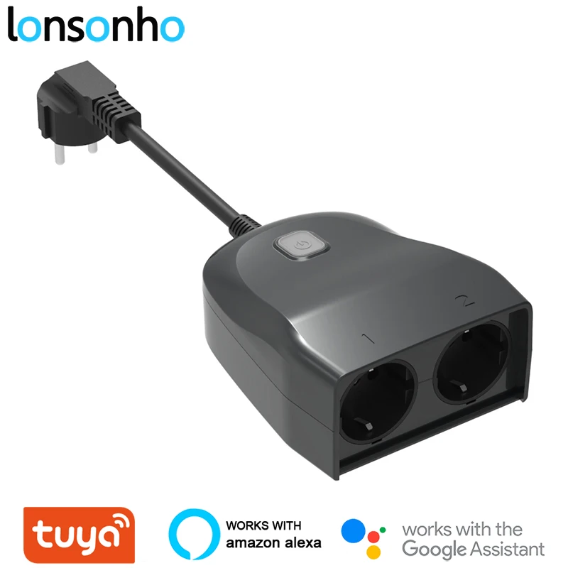 Lonsonho Tuya Wifi Smart Socket EU Plug Outdoor Waterproof IP44 2 Outlets Wireless Remote Control Works With Alexa Google Home
Lonsonho Tuya Wifi Smart Socket EU Plug Outdoor Waterproof IP44 2 Outlets Wireless Remote Control Works With Alexa Google Home