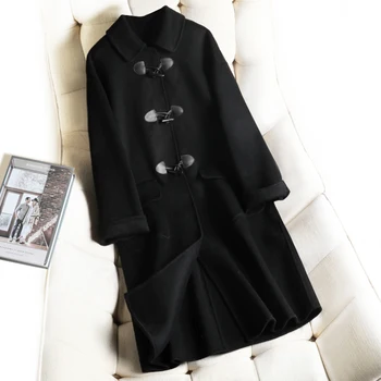 Horn Buckle Loose Mid-Length Wool Overcoat Korean Version Of The Loose Casual Trend Retro Wild Black Coat Autumn Chic Clothes
Horn Buckle Loose Mid-Length Wool Overcoat Korean Version Of The Loose Casual Trend Retro Wild Black Coat Autumn Chic Clothes