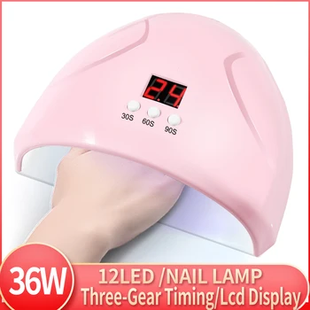 Nail Dryer UV LED Nail Lamp Gel Polish Curing Lamp with Bottom 30s/60s/90s Timer LCD Display Lamp for Nail Dryer Drying All Gels 
Nail Dryer UV LED Nail Lamp Gel Polish Curing Lamp with Bottom 30s/60s/90s Timer LCD Display Lamp for Nail Dryer Drying All Gels