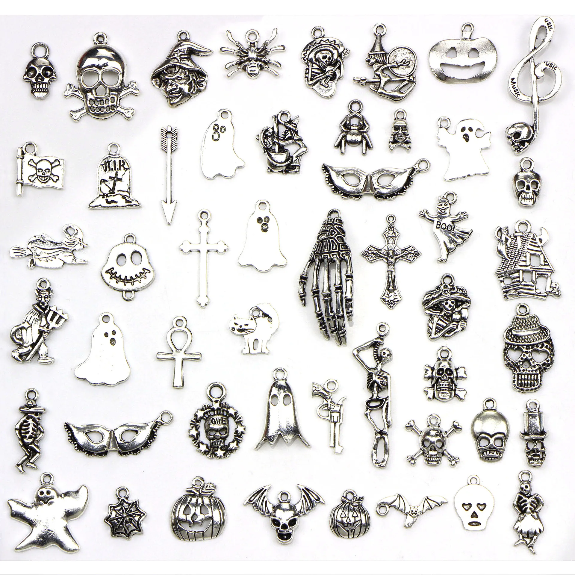 Halloween Ancient Silver Accessories 50 Pieces Tibetan Silver Jewelry Bracelet Accessories Pendant diy Accessories
Halloween Ancient Silver Accessories 50 Pieces Tibetan Silver Jewelry Bracelet Accessories Pendant diy Accessories