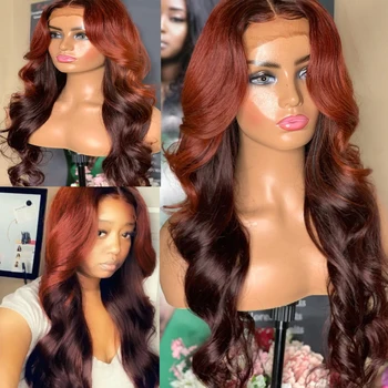 Orange Brown Blonde Colored Middle Part 13×4 Human Hair Wig Wave Colored 99J Two color Wig Brazilian Remy Lace Front Human Wig
Orange Brown Blonde Colored Middle Part 13×4 Human Hair Wig Wave Colored 99J Two color Wig Brazilian Remy Lace Front Human Wig