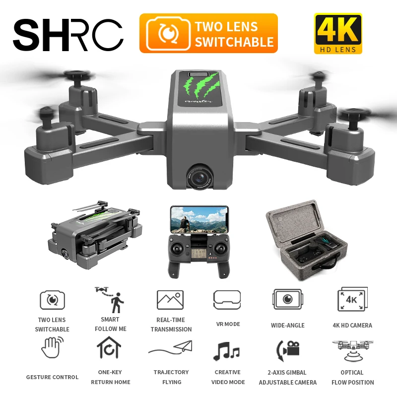SHRC H5 drone GPS 4K HD camera 5G WIFI FPV drone ESC camera height keep flight for 20 minutes control distance 500m
SHRC H5 drone GPS 4K HD camera 5G WIFI FPV drone ESC camera height keep flight for 20 minutes control distance 500m