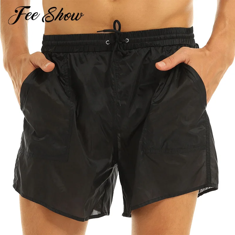 Mens Casual Pure Color Beach Swimming Shorts See-Through Drawstring Quick Dry Board Shorts Swim Trunks with Built-in Mesh Briefs
Mens Casual Pure Color Beach Swimming Shorts See-Through Drawstring Quick Dry Board Shorts Swim Trunks with Built-in Mesh Briefs