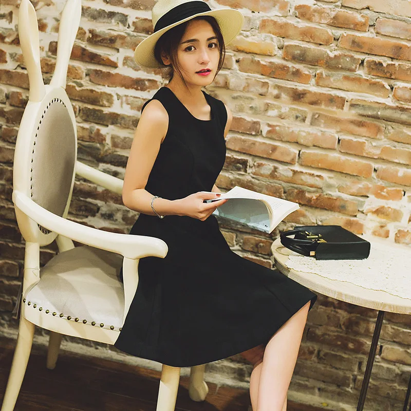 2020 New Style Korean-style Dress Sleeveless Slim Fit High-waisted Slimming A- line Pleated Black Skirt Women's Spring And Autum
2020 New Style Korean-style Dress Sleeveless Slim Fit High-waisted Slimming A- line Pleated Black Skirt Women's Spring And Autum