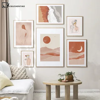 Boho Art Vintage Poster Moon Sun Sexy Woman Abstract Landscape Modern Print Minimal Wall Painting Picture Living Room Decoration
Boho Art Vintage Poster Moon Sun Sexy Woman Abstract Landscape Modern Print Minimal Wall Painting Picture Living Room Decoration