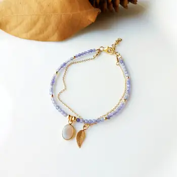 LiiJi Unique Tanzanites Yellow Gold Australian White Opals Charm US Goldfilled Chain Tiny Delicate Bracelet For Women Girl Gift 
LiiJi Unique Tanzanites Yellow Gold Australian White Opals Charm US Goldfilled Chain Tiny Delicate Bracelet For Women Girl Gift