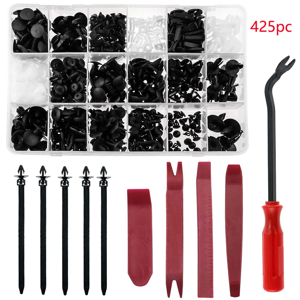 425pcs Snap Rivets Panel Assortment Universal Pin Remover Screw Car Body Bumper Cover Trim Clips Set Interior Push Retainers
425pcs Snap Rivets Panel Assortment Universal Pin Remover Screw Car Body Bumper Cover Trim Clips Set Interior Push Retainers