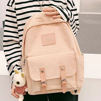 Fashion Larger Capacity Casual Travel Backpacks Female Corduroy Backpacks Women School Bags For Teenager Girls Mochila Rucksack 
Fashion Larger Capacity Casual Travel Backpacks Female Corduroy Backpacks Women School Bags For Teenager Girls Mochila Rucksack