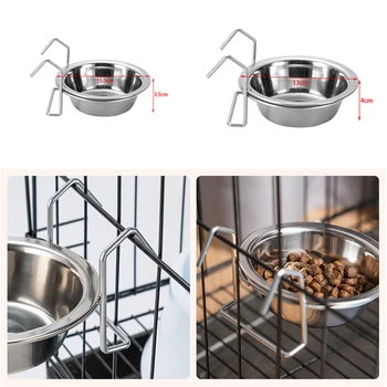 Stainless Steel Dog Bowl Food Hang-on Cage Cup Hanger For Pets Water Drinking Cages Feeding Tools
Stainless Steel Dog Bowl Food Hang-on Cage Cup Hanger For Pets Water Drinking Cages Feeding Tools