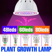 

220V Hydroponic Growth Light E27 Led Grow Bulb Phyto E14 Full Spectrum For Flower Plant MR16 GU10 Hydroponic Growing Lamp B22