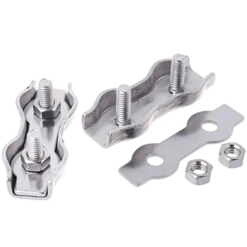 Double Clip 316 Stainless Steel Chuck Chuck Card Rope Double Clip Wire Rope Clamp 
Double Clip 316 Stainless Steel Chuck Chuck Card Rope Double Clip Wire Rope Clamp