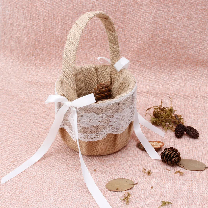 Romantic Bowknot Burlap Satin Wedding Ceremony Party Rose Flower Girl Basket DXAF
Romantic Bowknot Burlap Satin Wedding Ceremony Party Rose Flower Girl Basket DXAF